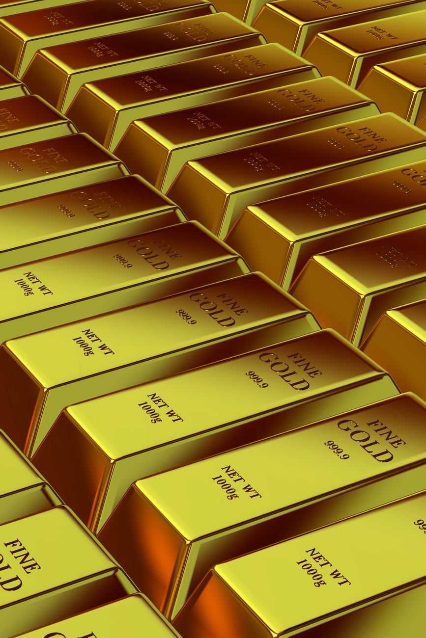 Stacked gold bars